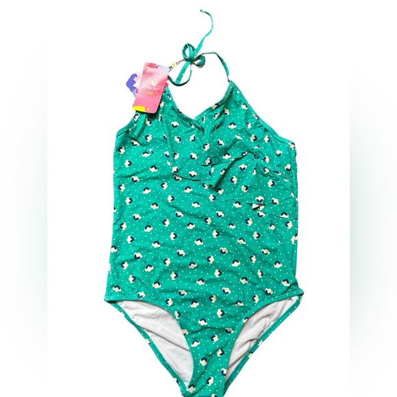 AS ROSE RICH Girls size 14 Swimsuit Ruffle One Piece Bathing Suits UPF50+ NWT - Picture 7 of 10